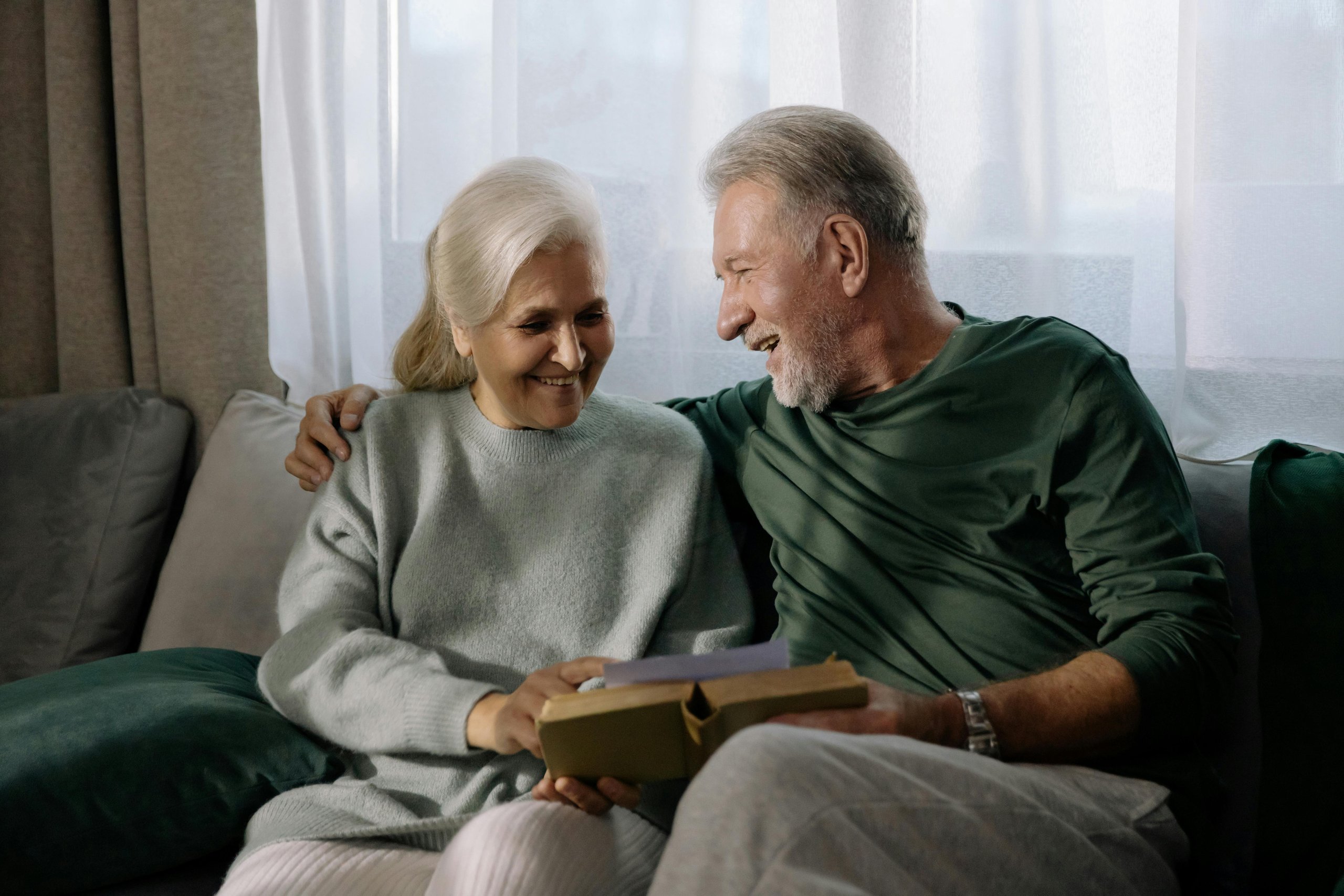 Happy old couple