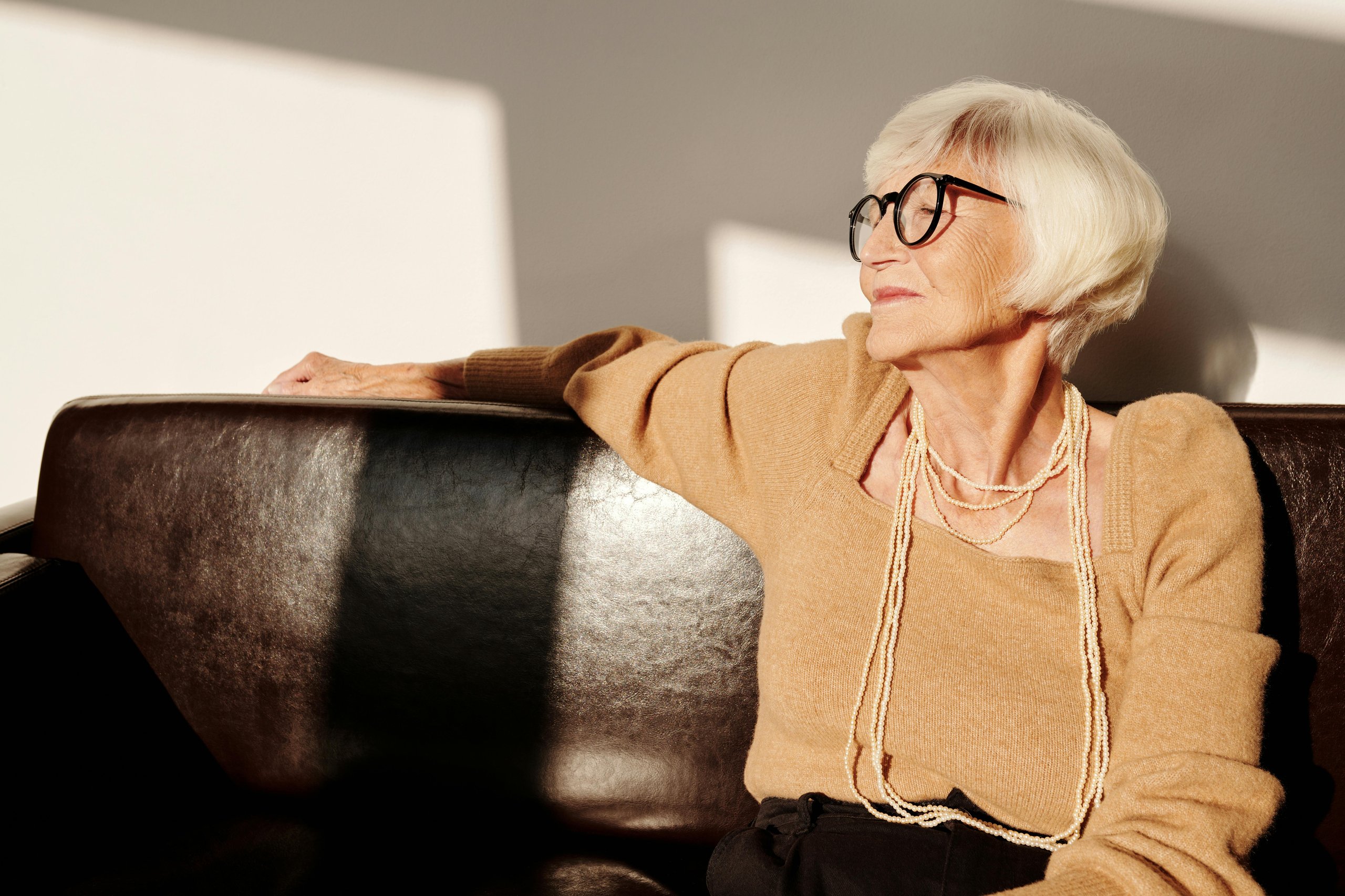 Woman looking outside