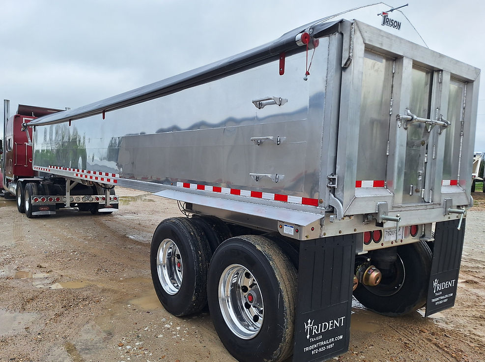 Close-up view of an aluminum trailer showing its shiny surface