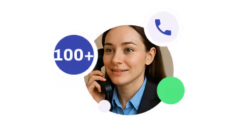 AI chatbot integration with options to share phone and email, representing lead capture and communication features.