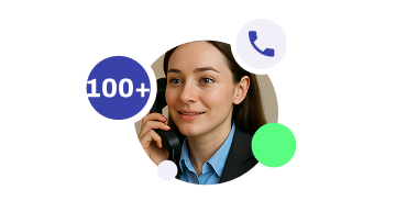 AI chatbot integration with options to share phone and email, representing lead capture and communication features.