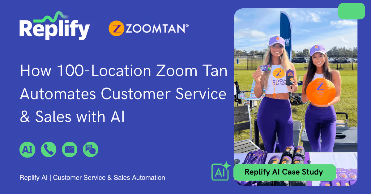 How 100 Location Zoom Tan and Zoom Fit Automate Customer Service and Sales with Replify's AI
