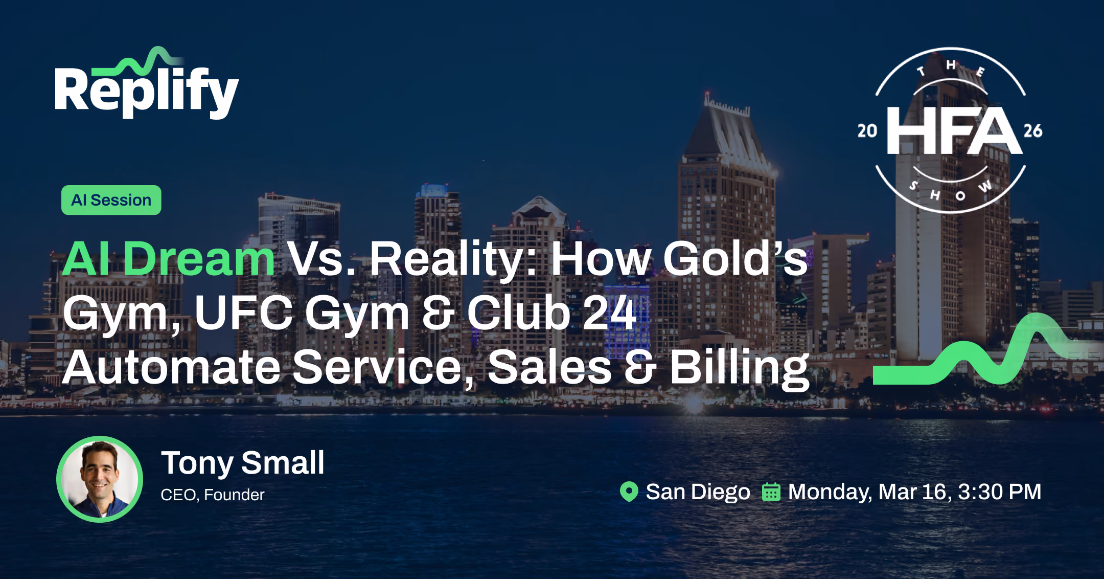 AI Dream vs. Reality: How Gold’s Gym, UFC Gym & Club 24 Automate Service, Sales & Billing with Replify's AI customer service and AI sales suite.