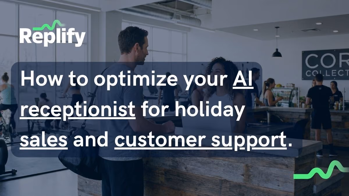 Replify AI receptionist for gyms showing holiday hours and special hours configured in the knowledge base, ready to answer member and lead calls over a holiday weekend