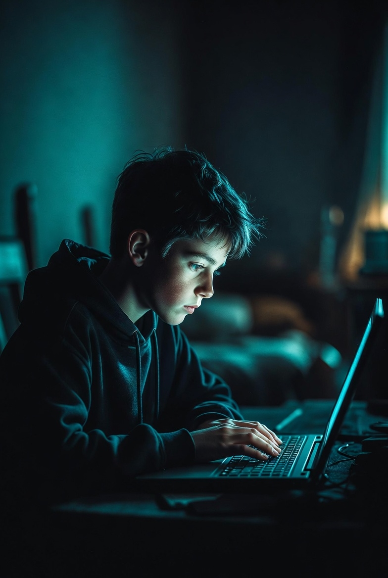 image of a teacher interacting with students using digital tools (for a edtech)