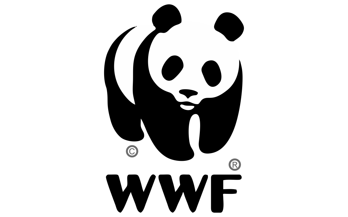 WWF logo featuring a black and white giant panda.