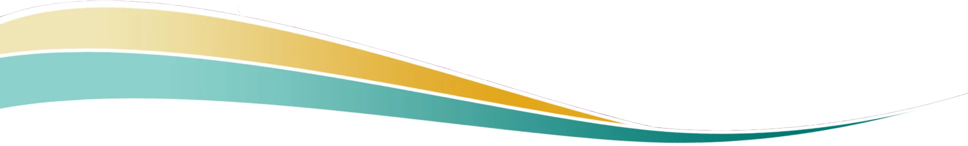 Abstract wavy bands in yellow and teal gradients on a white background.