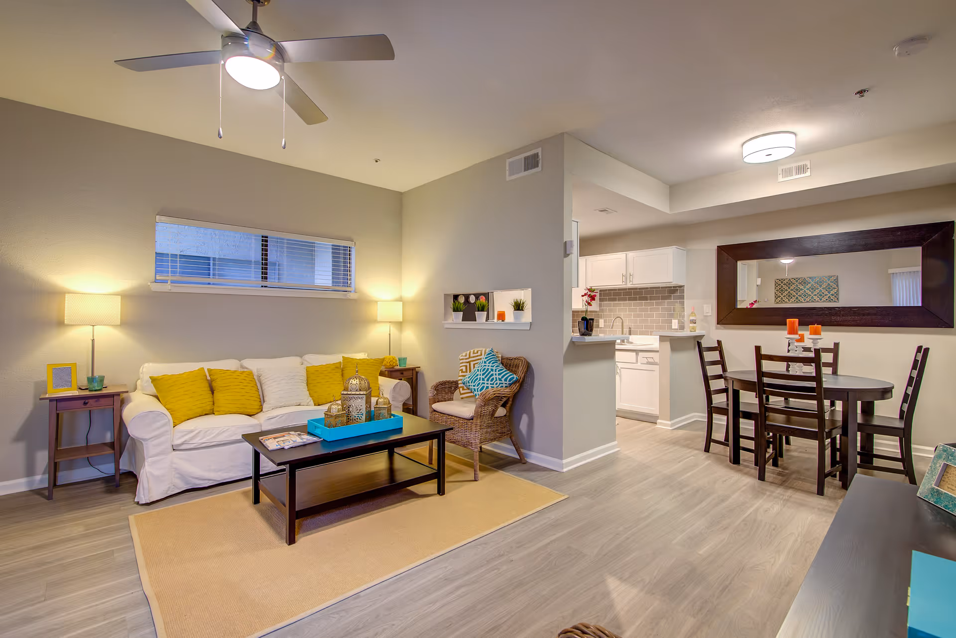 Living room to dining