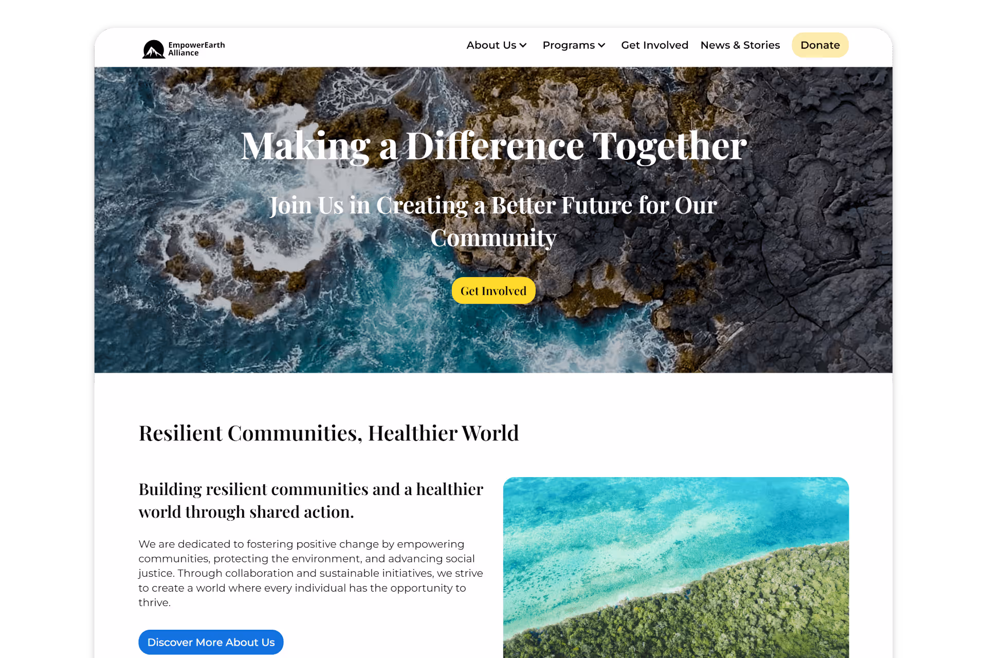 An image of a website homepage.