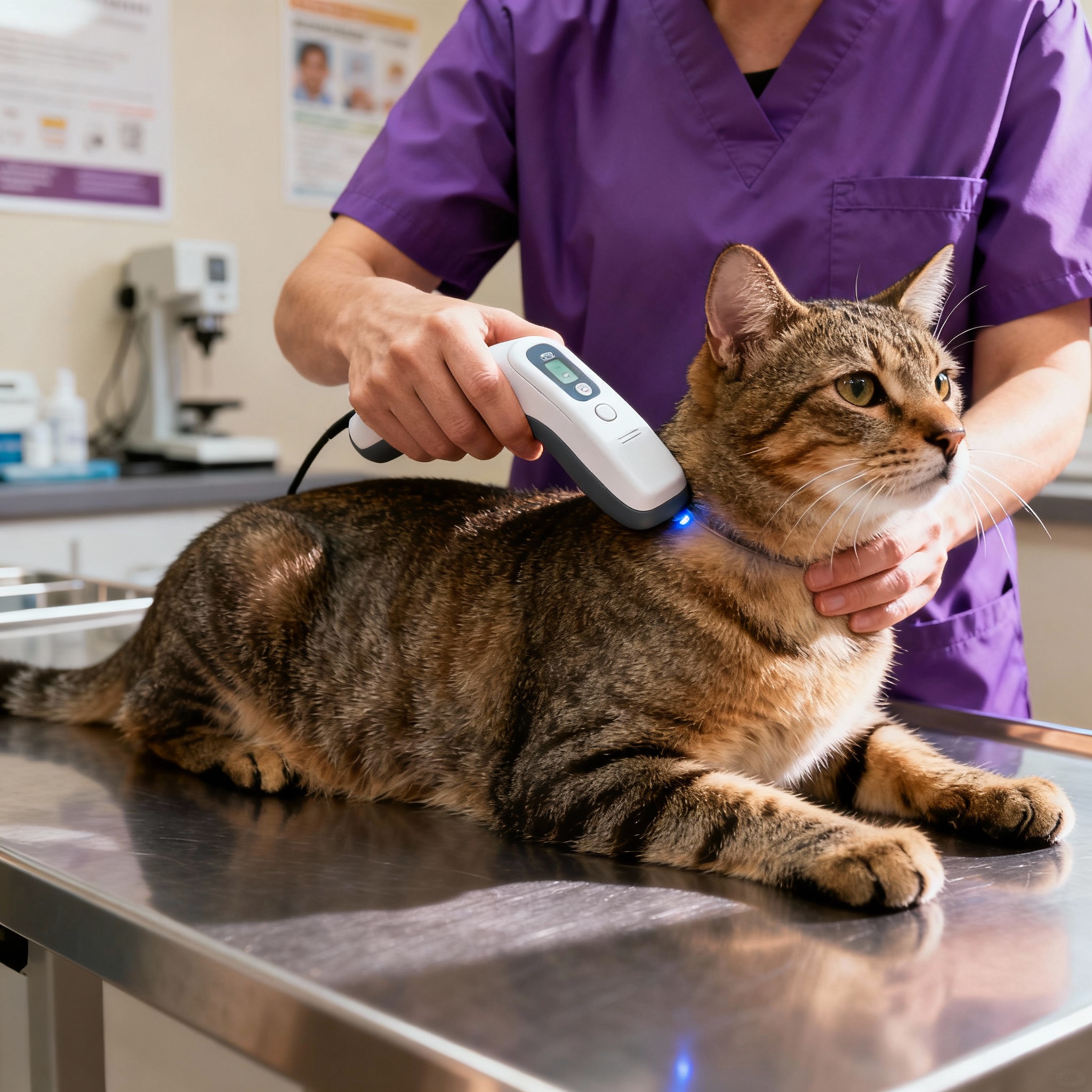 Pet receiving a microchip check at Ramsgate NSW