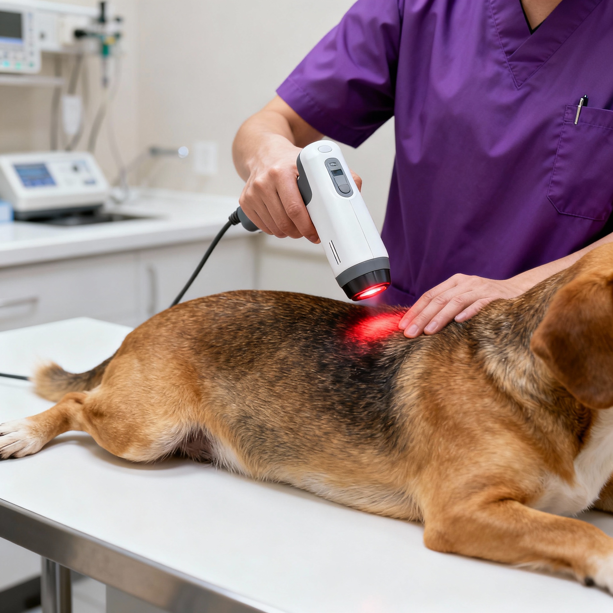 A pet receiving laser therapy in Ramsgate NSW