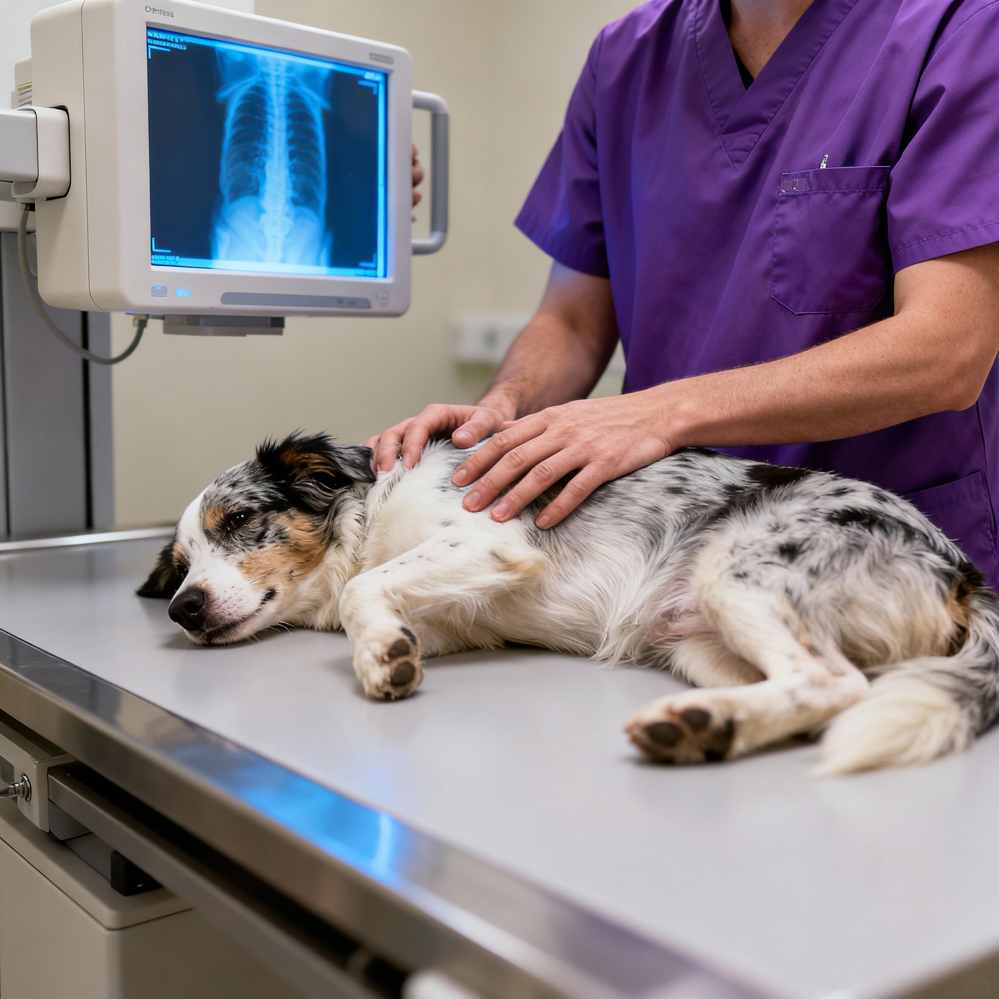 A pet receiving an X-ray scan at Ramsgate NSW
