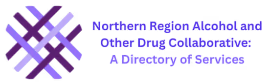 Logo with interwoven purple lines next to text reading Northern Region Alcohol and Other Drug Collaborative: A Directory of Services.