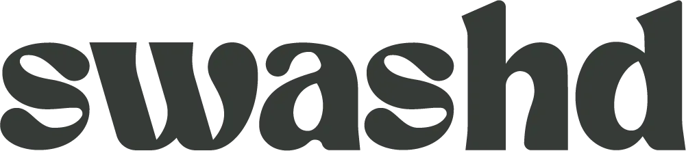 The word 'Swashd' in a stylized, bold, charcoal-colored font.