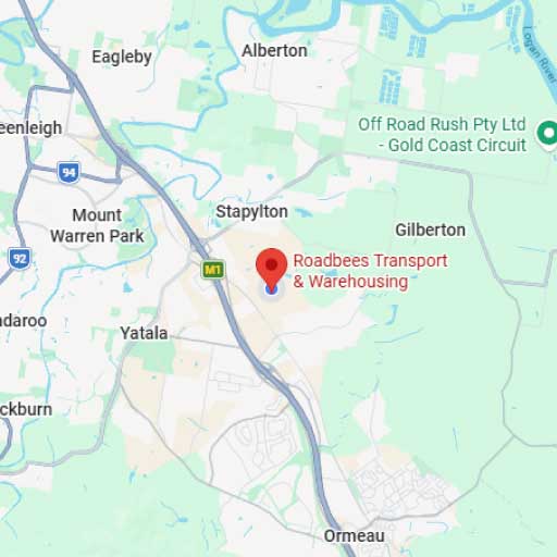 A Google Maps image showing the location of the RoadBees Transport Stapylton Distribution Center