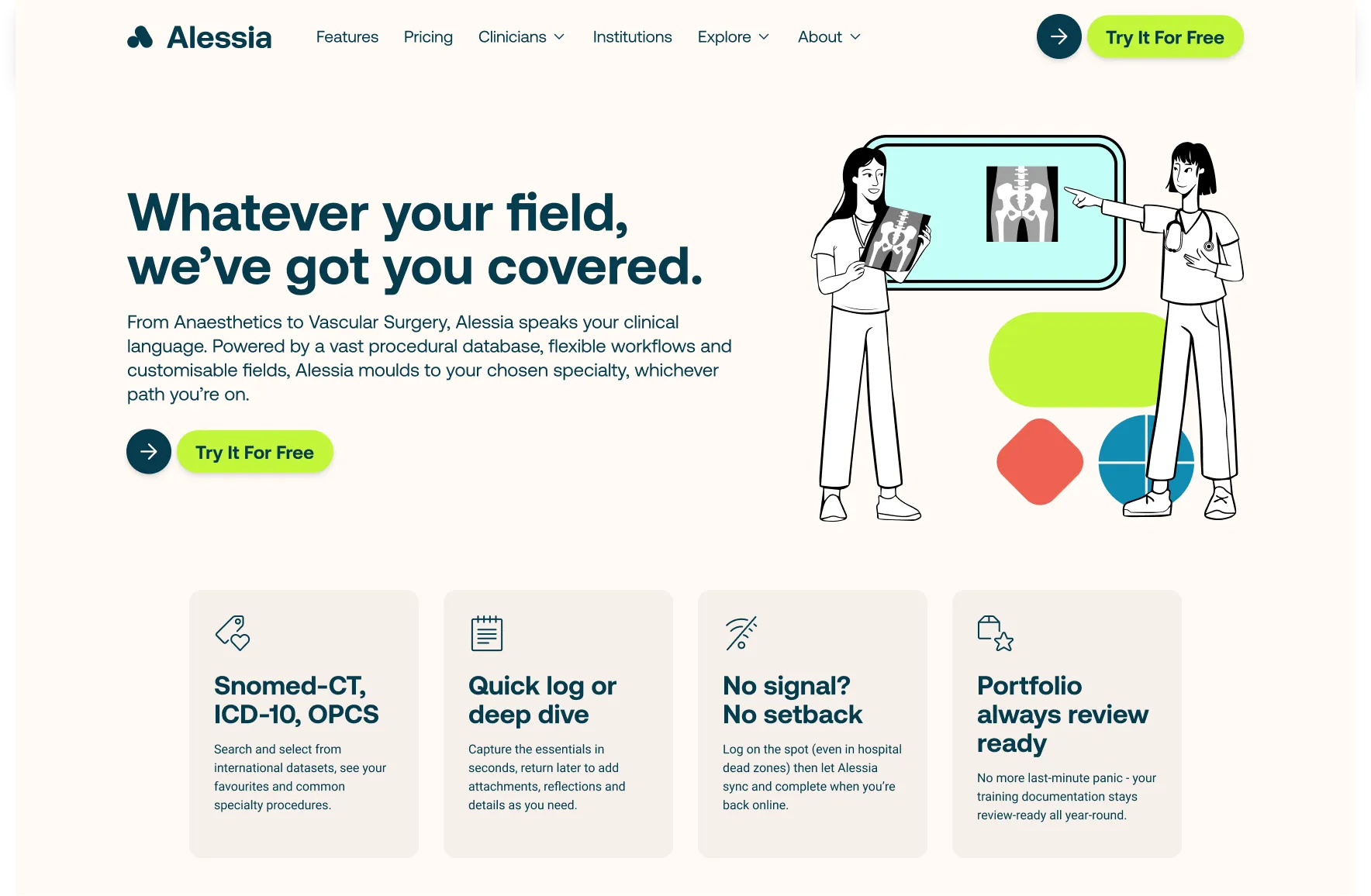 Alessia a health tech saas Webflow project by Pancake