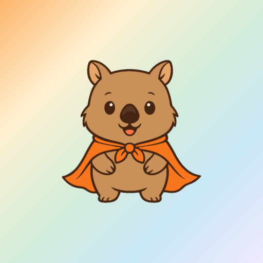 Your Little Hero logo - Cute cartoon bear wearing an orange superhero cape on a soft gradient background.