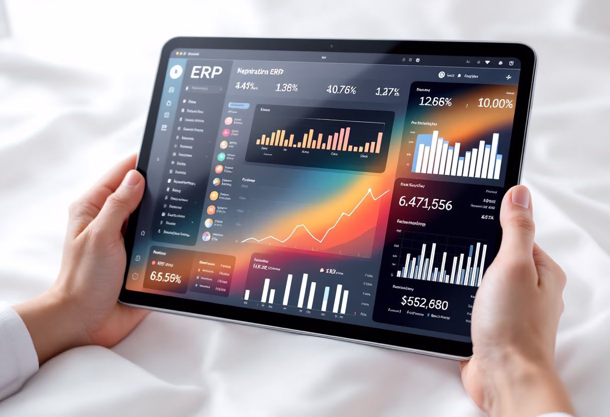[interface] image of software interface on a tablet (for a erp company)