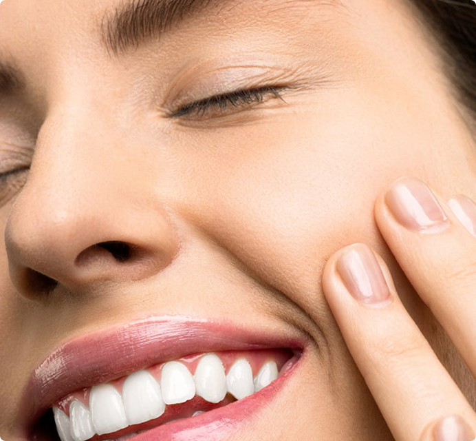 Person receiving cosmetic injection treatment