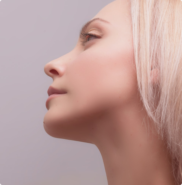 Person receiving cosmetic injection treatment