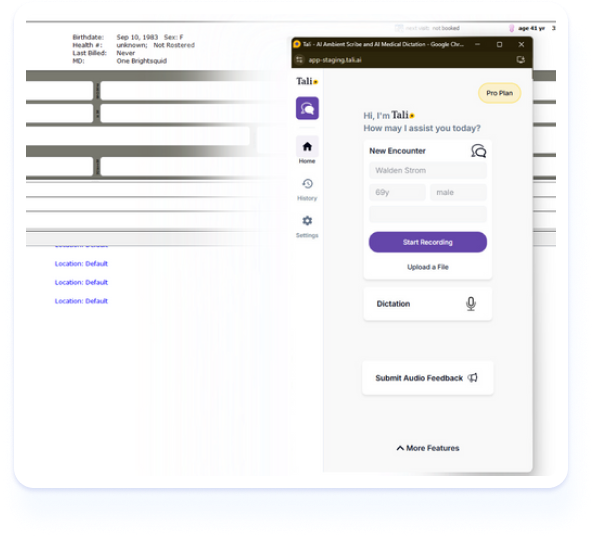 Tali interface integrated within OSCAR Pro EMR