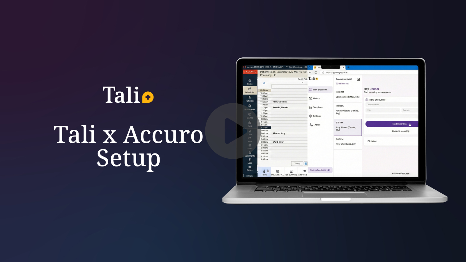 Video thumbnail for Tali and Accuro integration setup