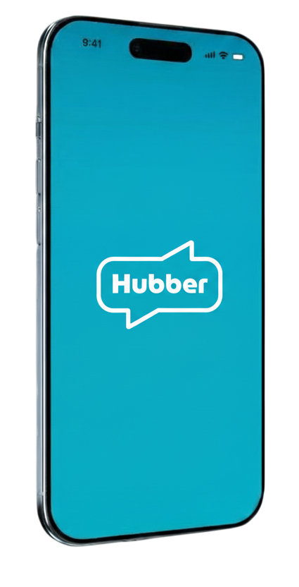 Mobil med Hubber logga