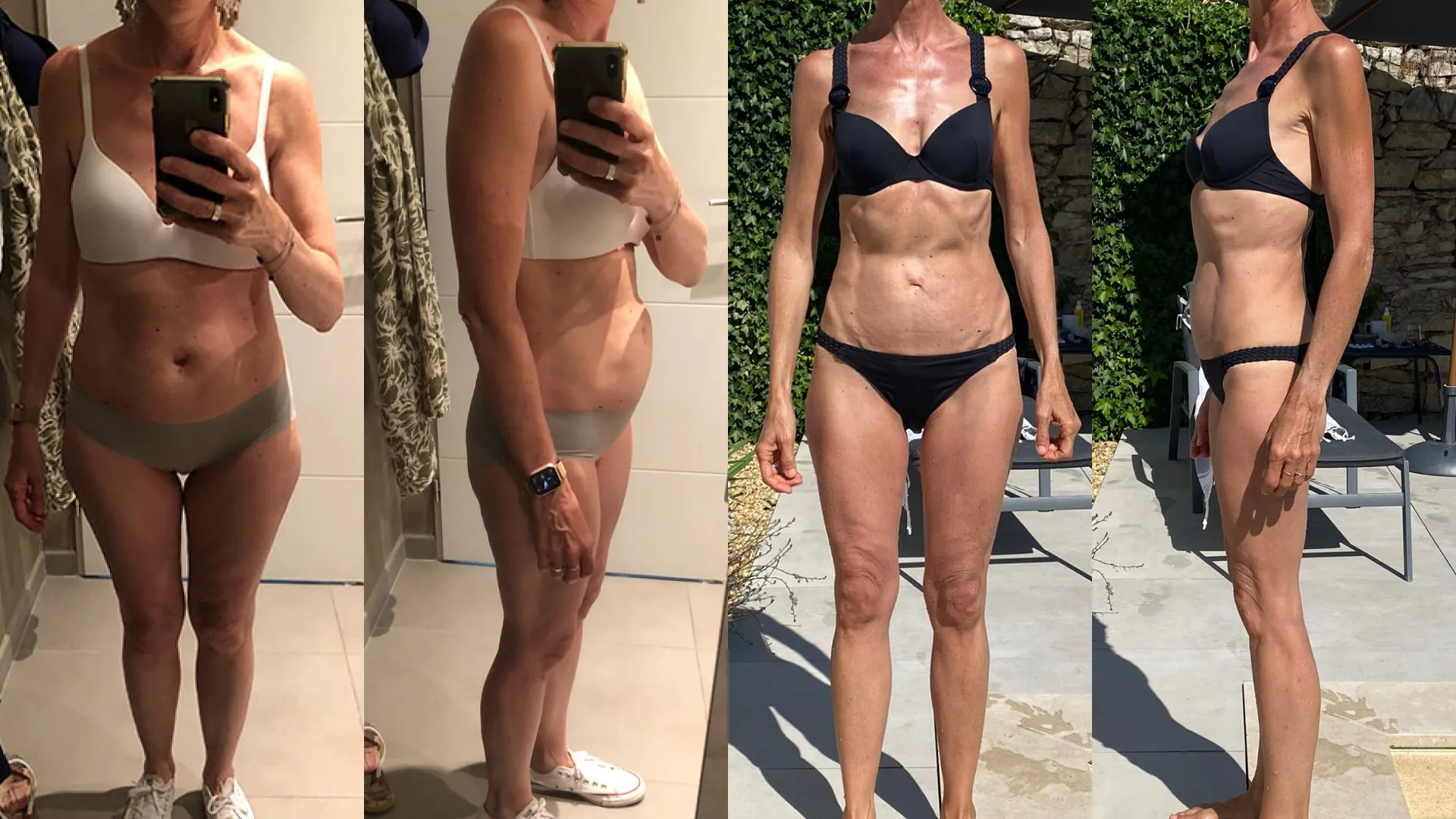 50-year-old woman who lost weight despite Hashimoto's hypothyroidism. Her figure is now slim and lean.