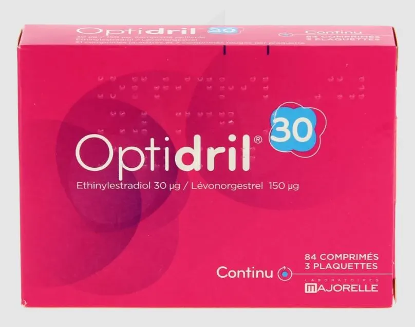 Photo of a birth control pill package containing 30 micrograms of ethinyl estradiol and 150 micrograms of levonorgestrel