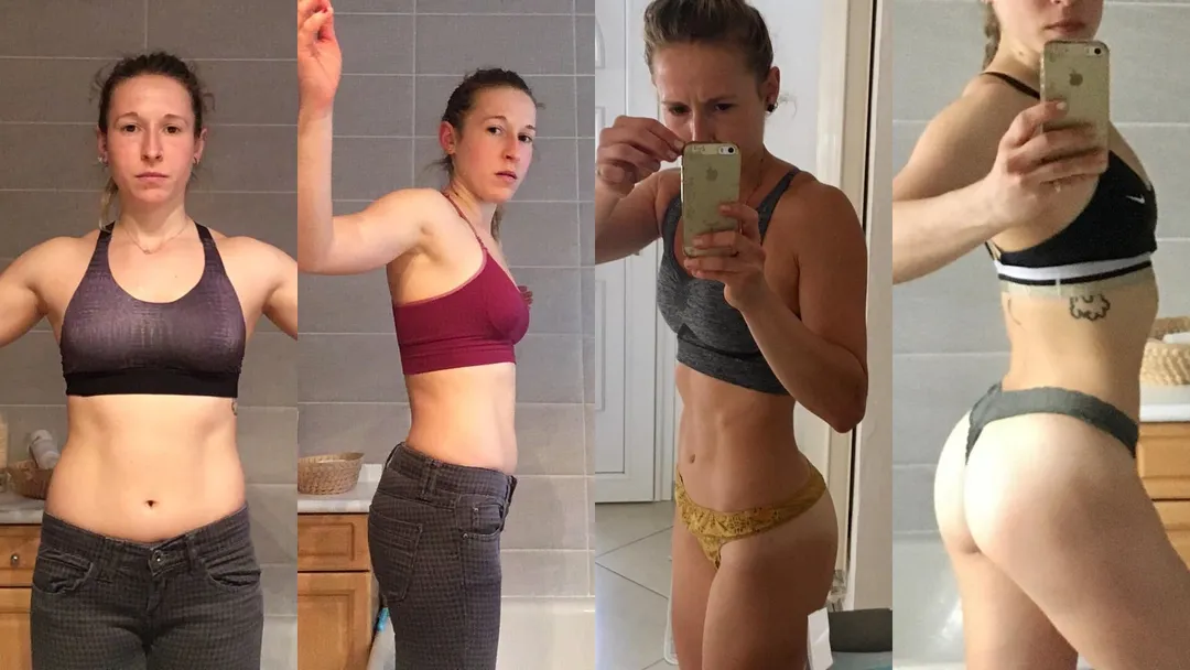 Before/after of fat loss in a 30-year-old woman