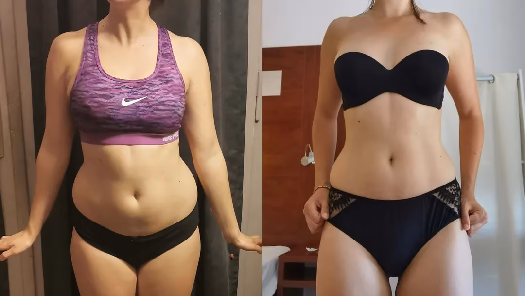 Woman's body transformation, 2 months
