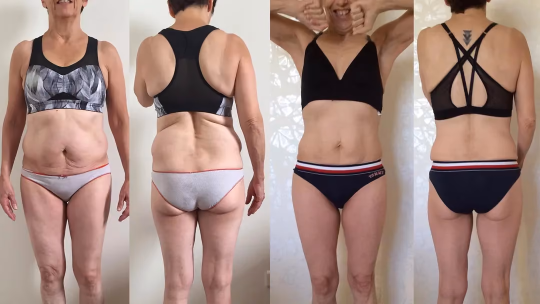 Body transformation and weight loss of a 60-year-old woman