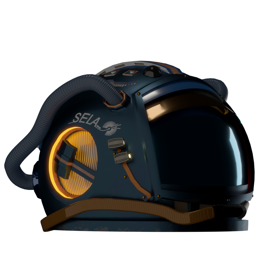Casque de mission de SELA Light en remerciement de sa confiance pour notre collaboration. Planète Zeugma Nantes.
