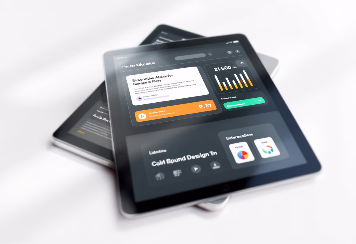 [interface] image of a tablet with an educational app (for edtech)