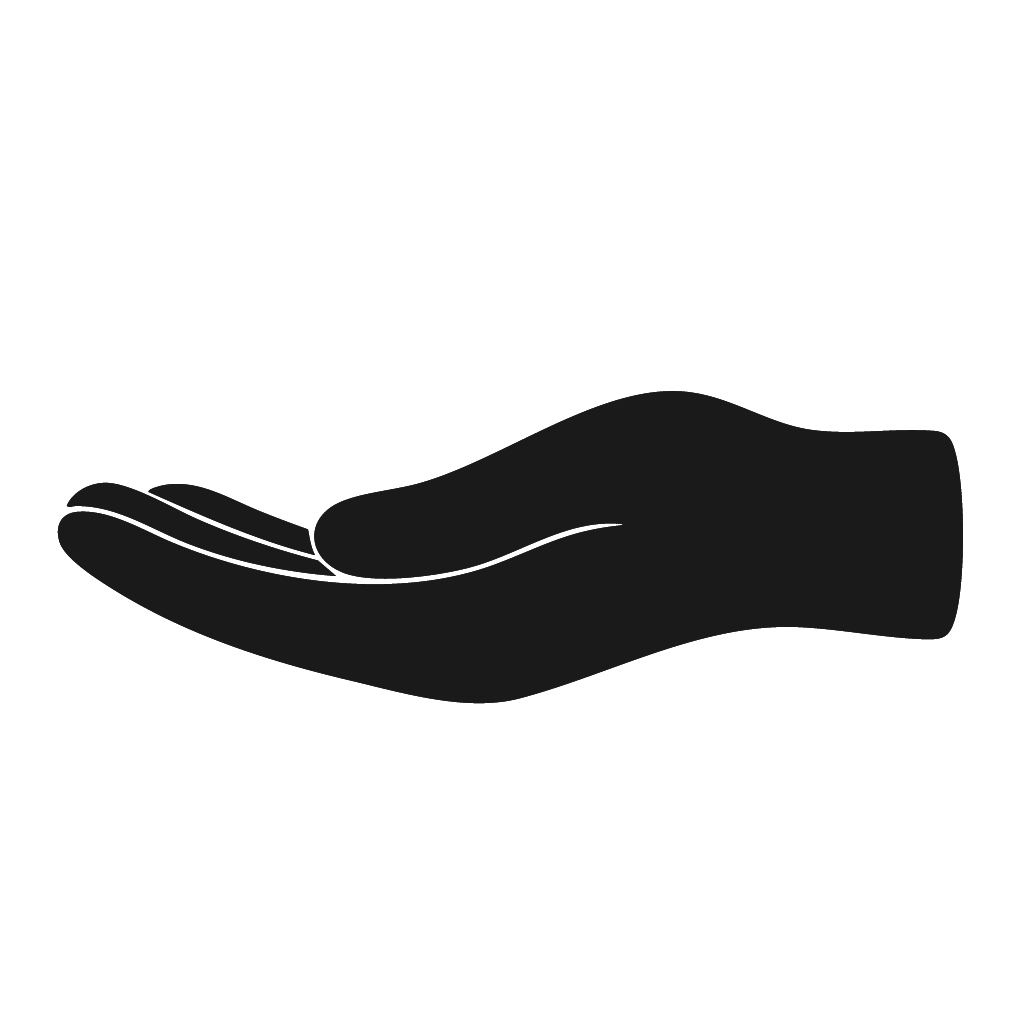 Hand die haltend ausgestreckt ist