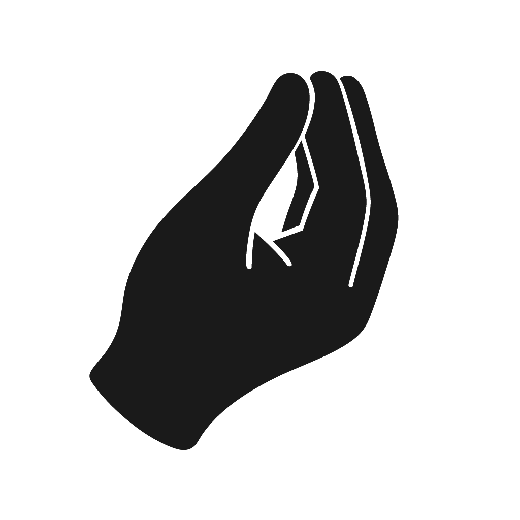 Hand die fragend gestikuliert