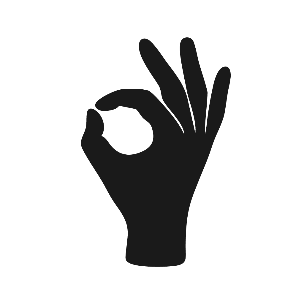 Hand die das OK Zeichen macht