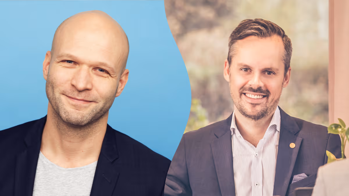 Daniel Johansson, vd på Wint och Maths Alvfalk, tillväxtchef på Erik Olsson.
