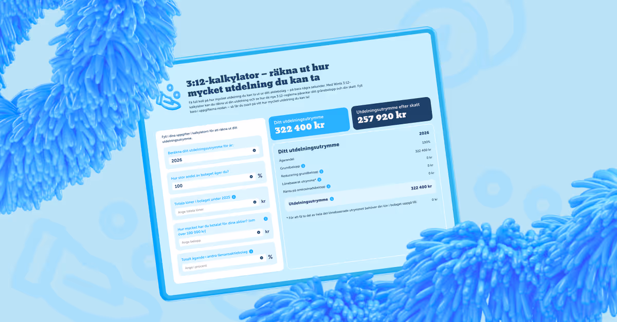 3:12-kalkylator 2026 – räkna ut din utdelning