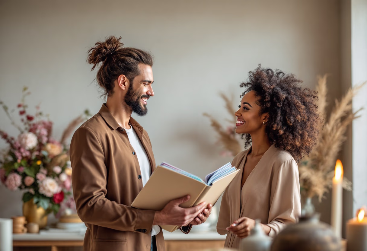 image of a wedding planner in action