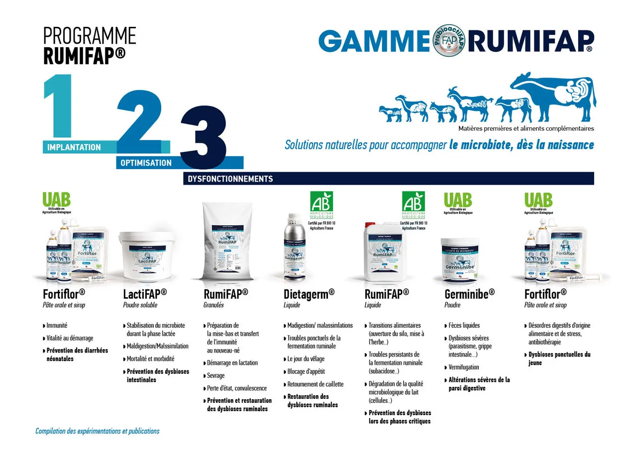 Positionnement des Produits ProbioactiFAP® Ruminants