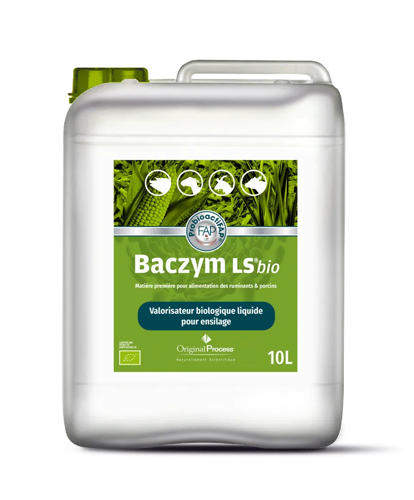 Bidon de 10L Baczym LS bio valorisateur biologique liquide pour ensilage, alimentation ruminants et porcs.