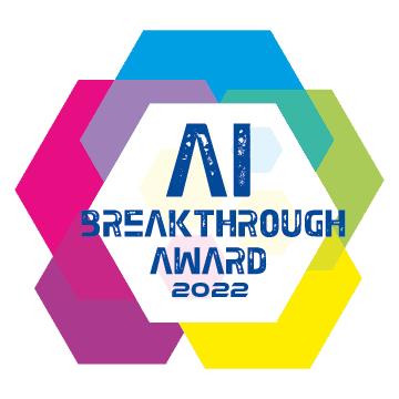 AI Breakthrough Award 2022 logo with colorful geometric shapes.