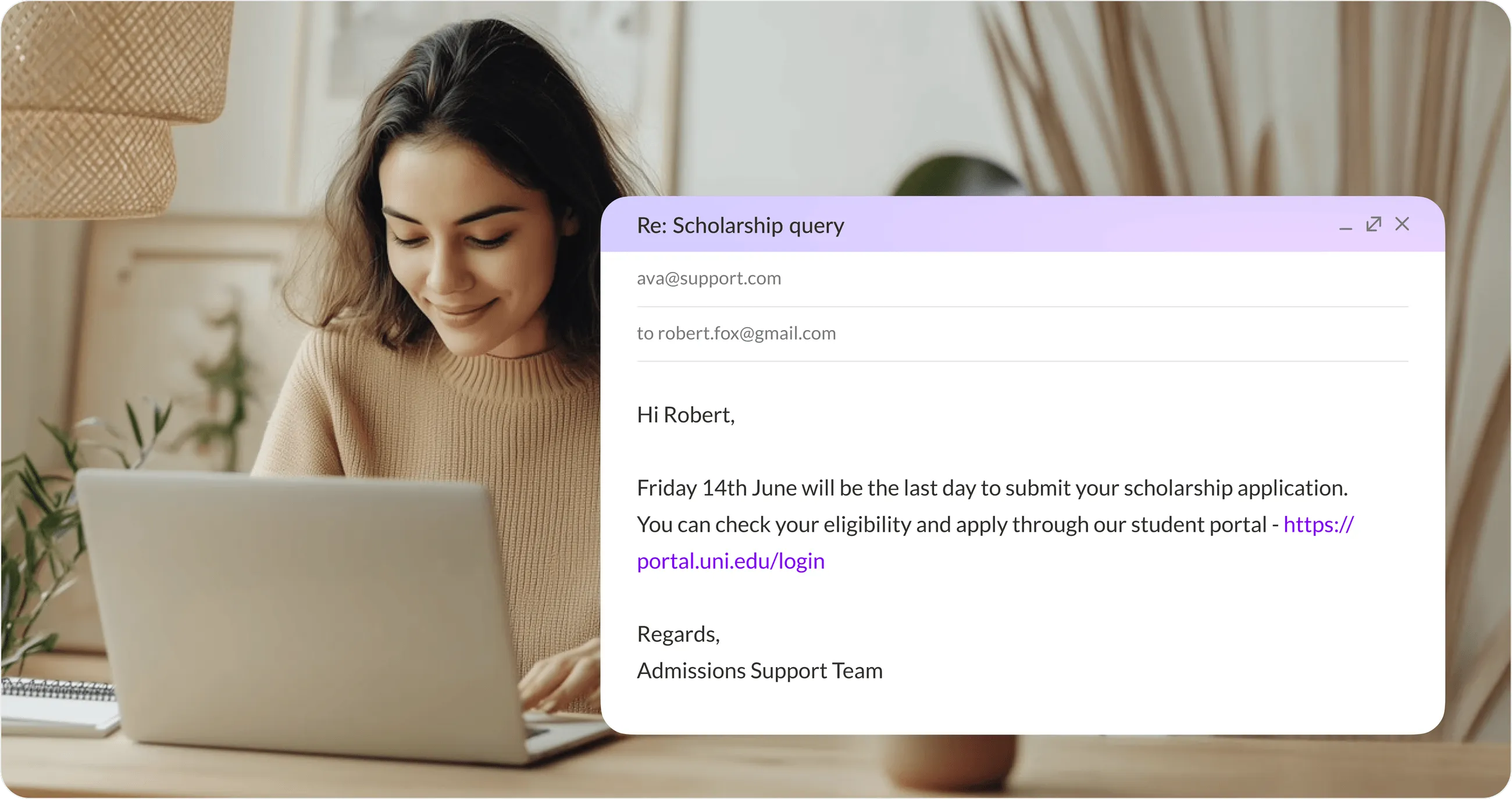 image of guy with chatmessage
