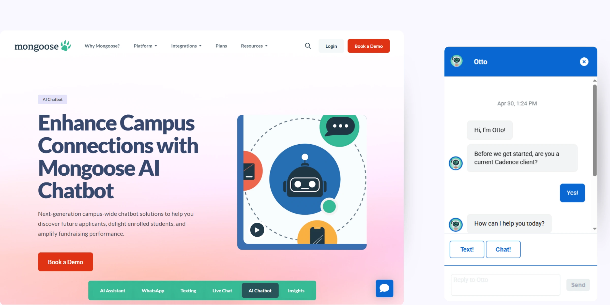 home page of Mongoose Harmony