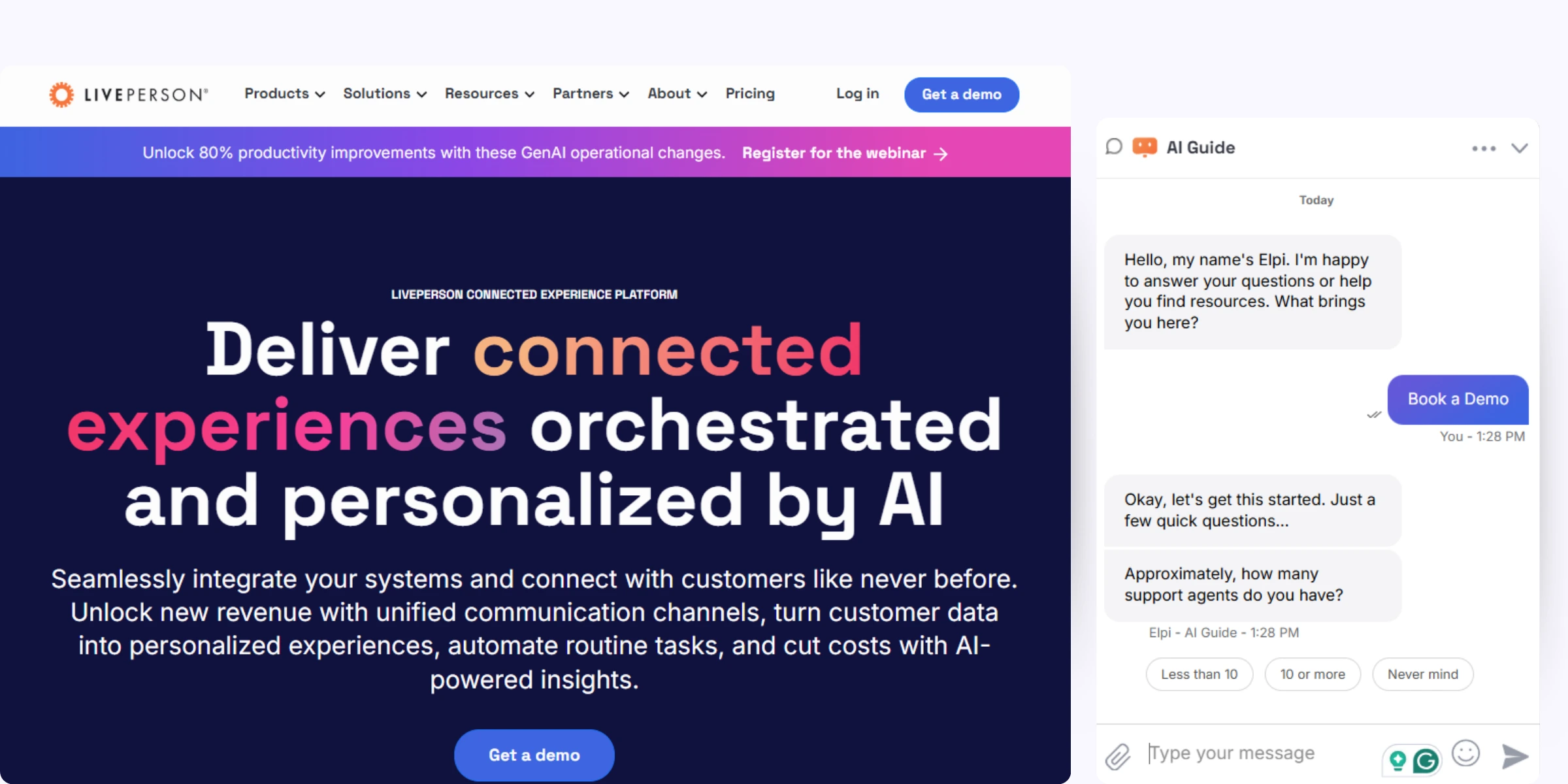 home page of LivePerson