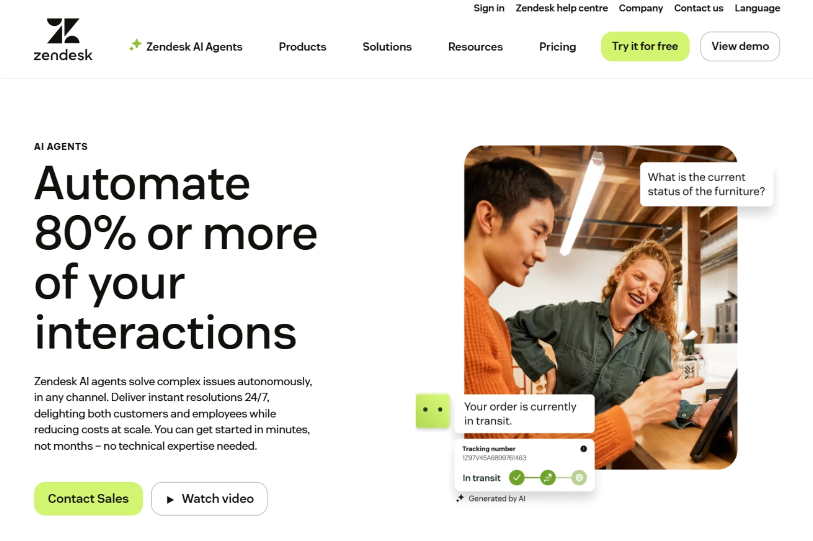 home page of Ultimate.ai