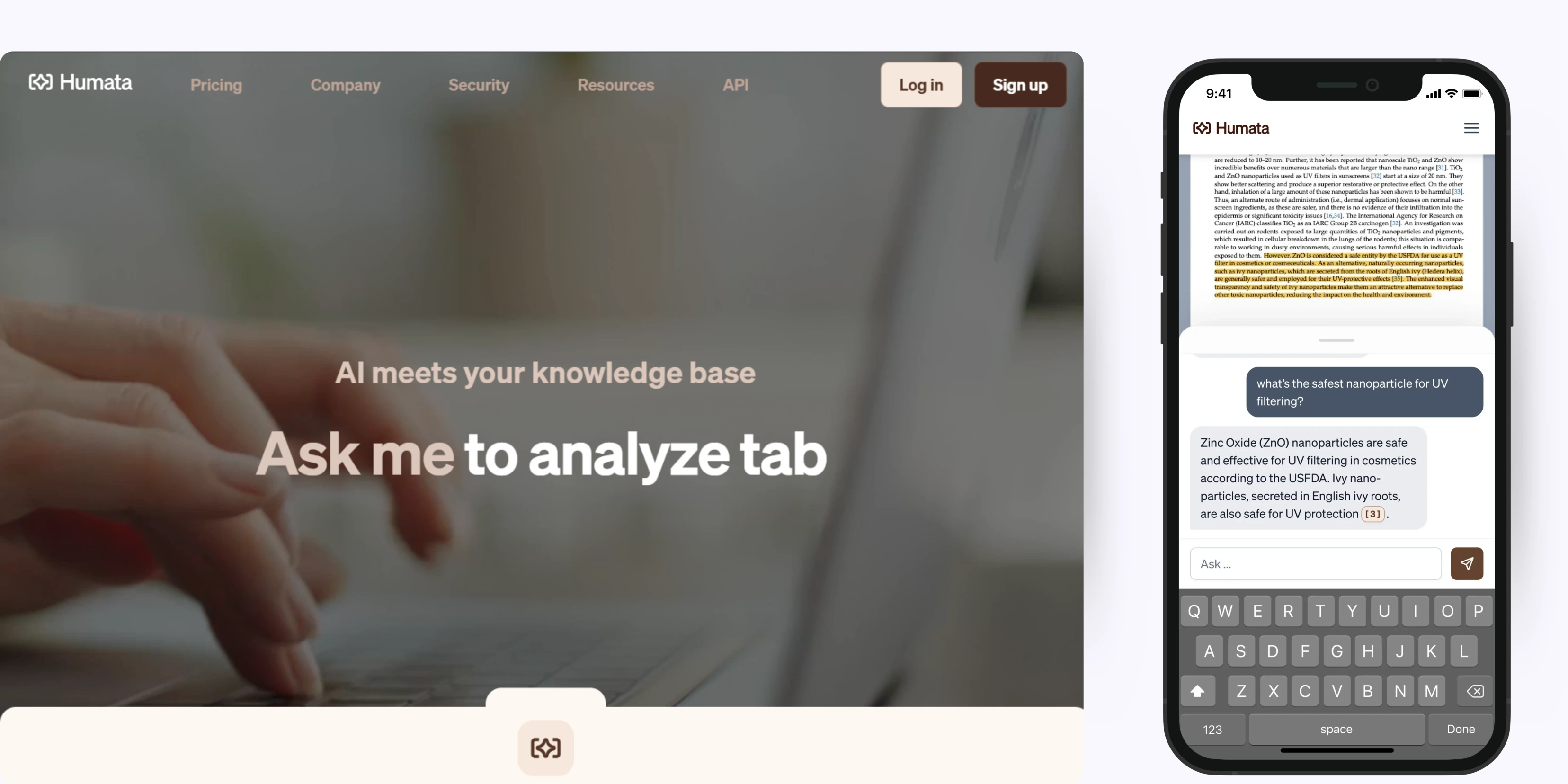 home page of Humata.ai