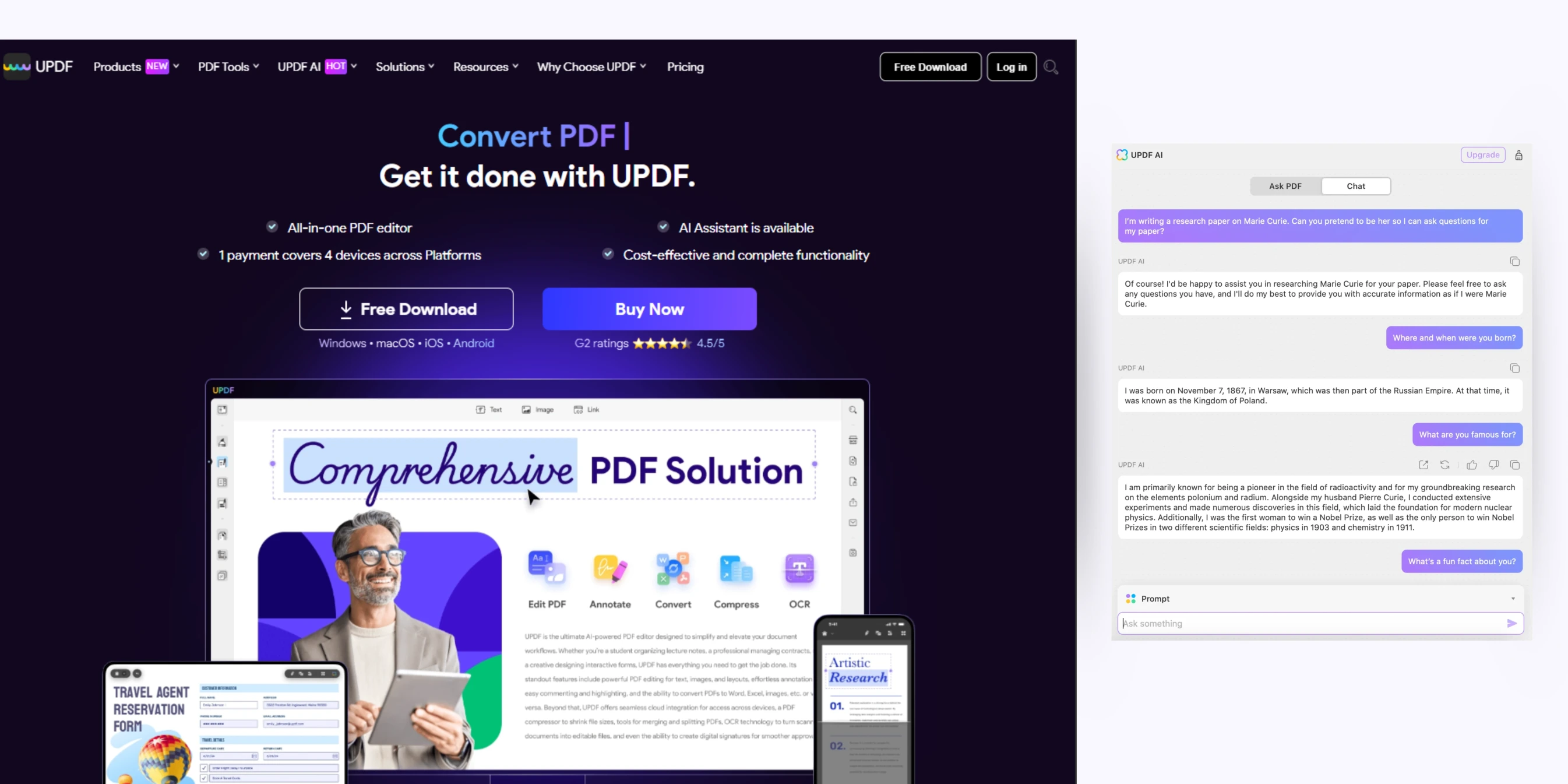 home page of UPDF AI