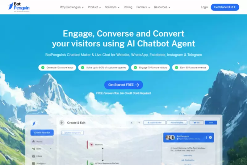 home page of Bot Penguin